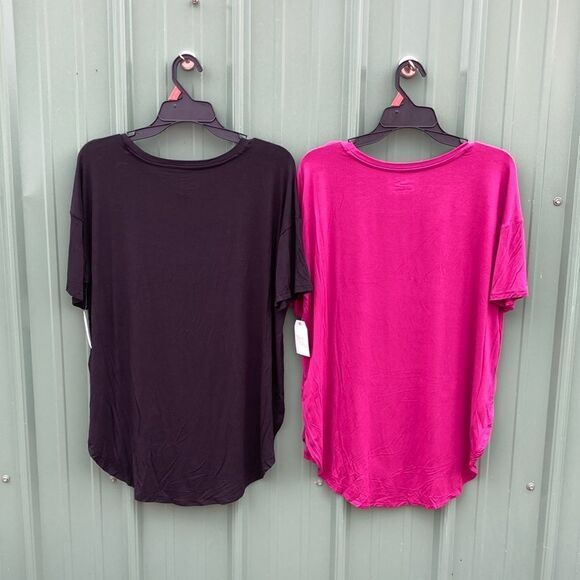 Elongated Soft Crewneck Tunic T-Shirts 2-Pack Size M - Picture 2 of 11